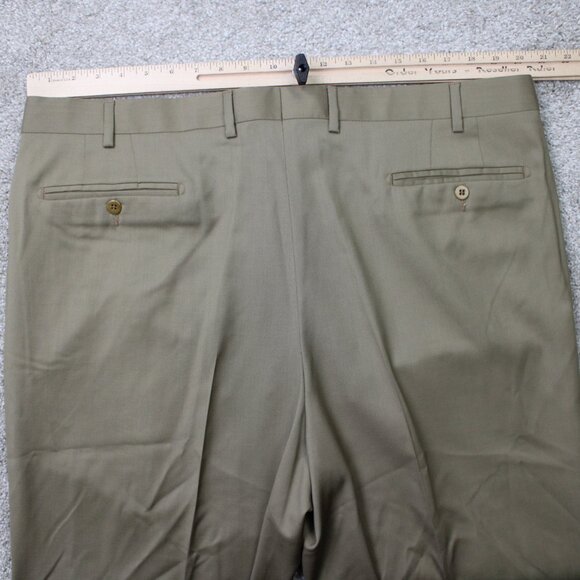 Zanella Todd Dress Pants NWT Mens 42 Beige 100% Wool Flat Front Unhemmed - Picture 7 of 12